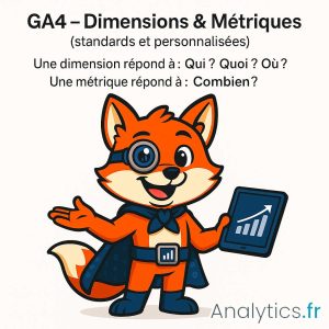 GA4 – Dimensions & Métriques (standards et personnalisées)