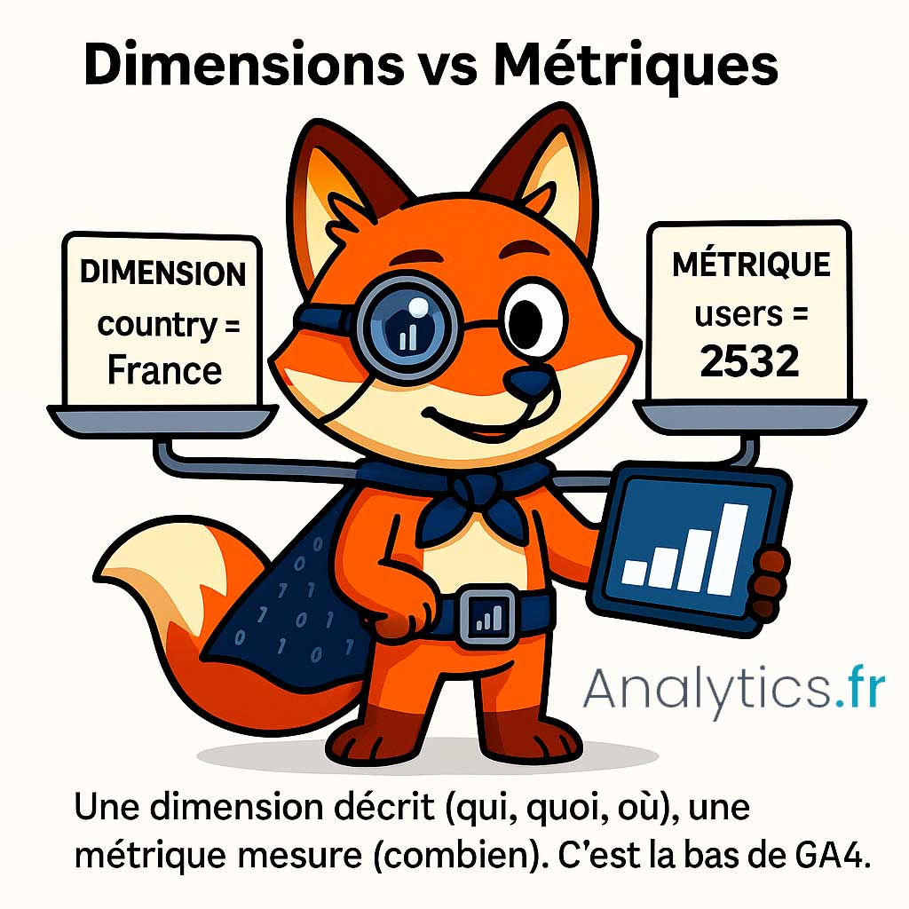 google analytics dimensions metriques