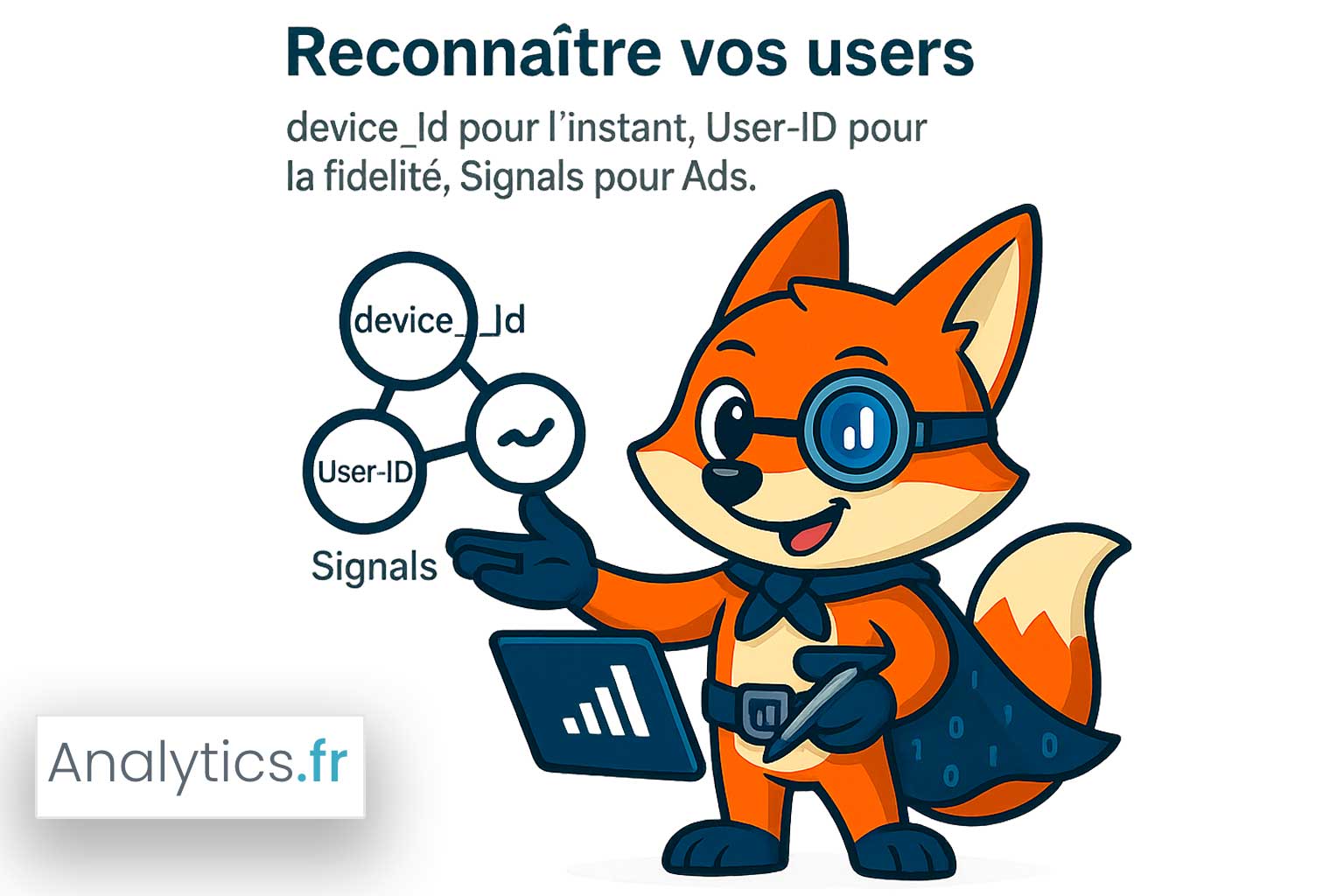 ga4 Identifier les utilisateurs : device_id, User‑ID, Google signals