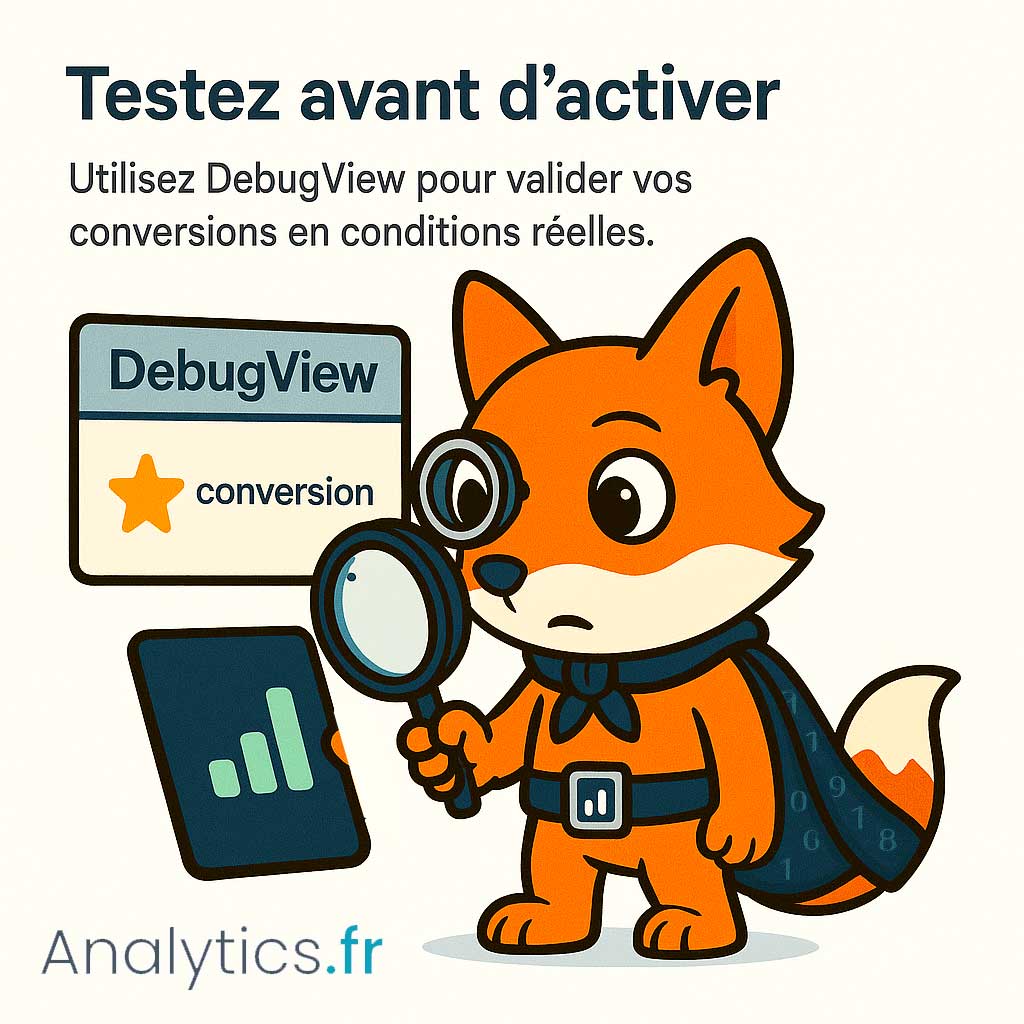 ga4 Vérifier une conversion : DebugView