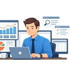 analyste de données analysant des graphiques et tableaux de bord data analytics